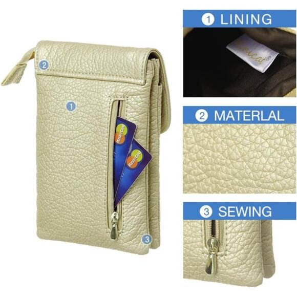 Roomy Pockets Small Crossbody Bags Cell Phone Wallet Purses for Women - Picture 4 of 7